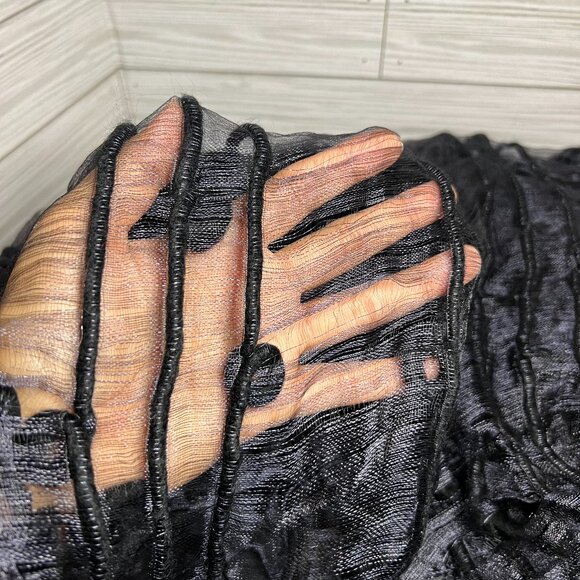 Women's Black Lightweight Sheer Shimmering Fashion Neck Scarf Shawl 65 x 24" - Picture 5 of 5